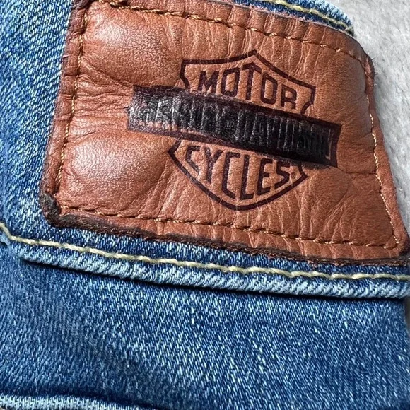 Harley Davidson Womens Size 20W Skinny Blue Jeans Denim Biker Casual Motorcycle - Picture 7 of 16